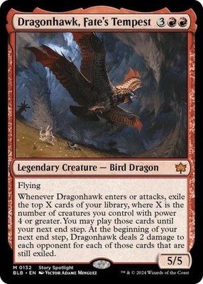 Dragonhawk, Fate's Tempest -Foil Near Mint MTG Bloomburrow