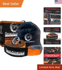 GearAmerica 4"x30' Heavy Duty Tow Strap - 46,076-lb Recovery Rope for Off-Road