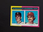 1975 Topps Strikeout Leaders Baseball Card. #312 Nolan Ryan and Steve Carlton.