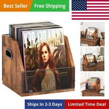 Vinyl Record Storage, Record Box Case Crate, Vinyl Record Album Holder, Deskt...