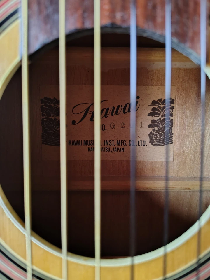 Guitarra Acústica Clásica Kawai Japón G-201 Natural Hermoso Estado Años 70 Foto 3 de 4