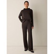 Eileen Fisher Women's Cozy Brushed Terry Hug Kick Pant, Coffee