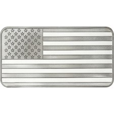 10 Troy oz American Flag .999 Fine Silver Bar Sealed 77.35 per troy oz