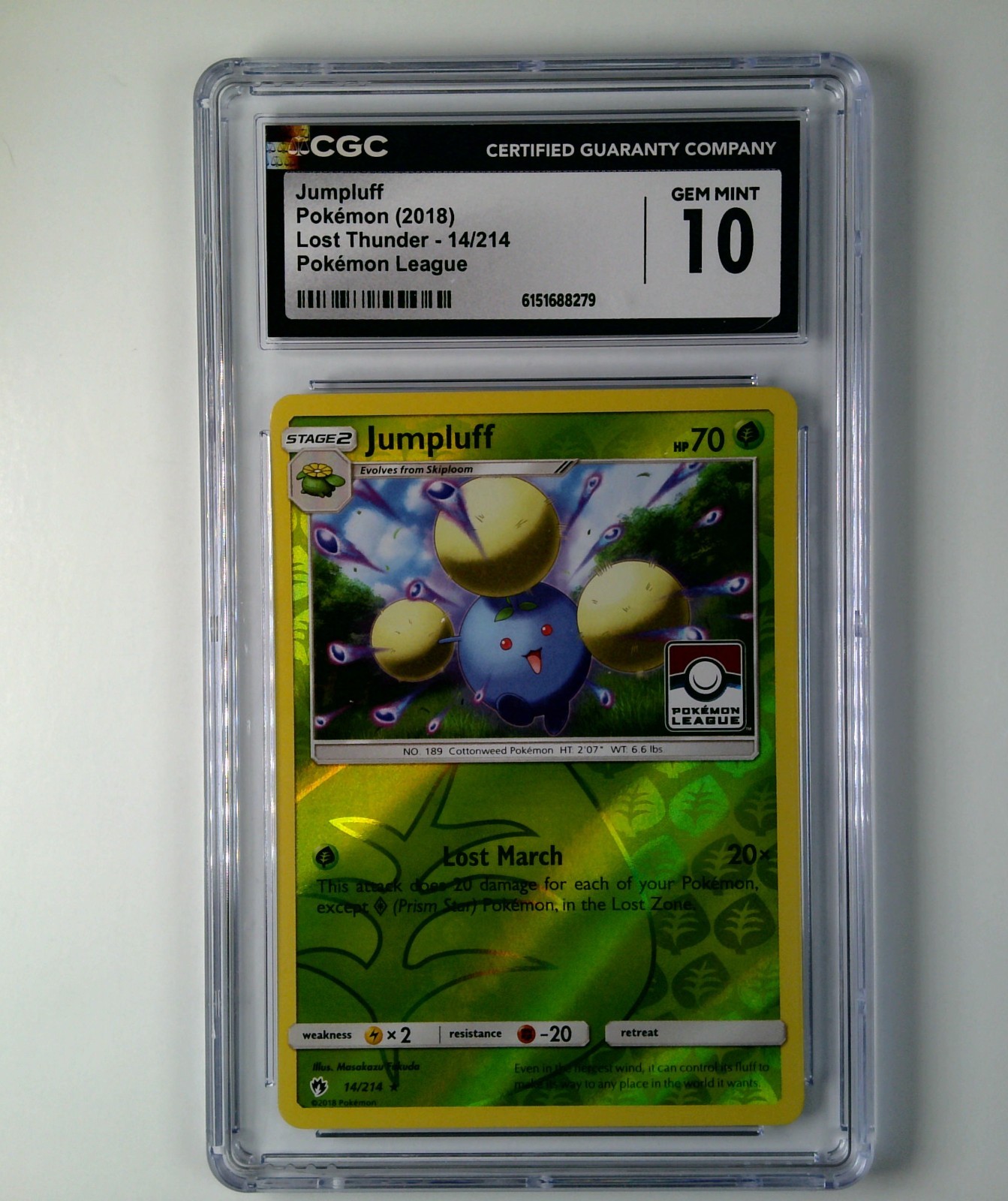 Jumpluff 14/214 Rare Lost Thunder Pokemon Reverse Holo NM/M 529-35