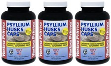 Yerba Prima Psyllium Husks Caps - 180 caps Pack of 3 - Natural Fiber Suppleme...