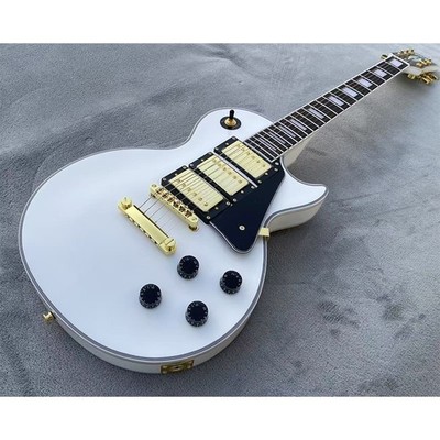 6 Strings Guitar Bone Nut H-H-H Pickups Glossy White Finished  Solid Body