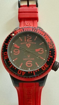 SWISS LEGEND NEPTUNE UNISEX EDELSTAHL WASSERDICHT 100M SCHWARZES ZIFFERBLATT