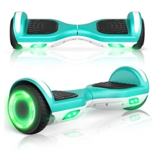 Teal-Turquoise Self-Balancing Uni-Sun Hoverboard for kids and adults with chargr