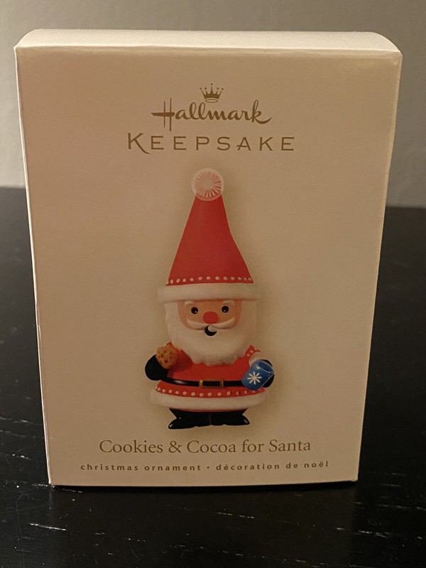Hallmark Keepsake Santa Ornament  2008 Cookies & Cocoa for Santa- NEW- READ
