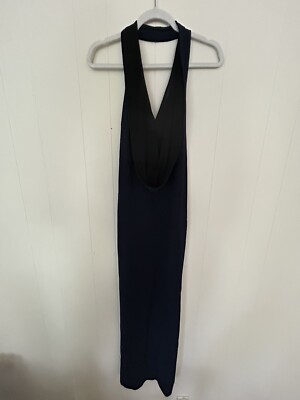 stella mccartney halter neck dress Navy & Black Gown Classic Royalty