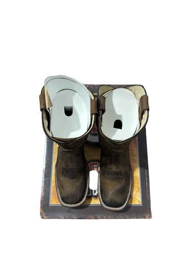 Rockin Leder Herren Crazy Horse Eckige Zehe Braun Westernstiefel 2574 Größe 9B - Bild 4 von 6