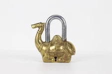 Brass Camel Padlock with Keys - Handmade Vintage Indian Design, Collectible