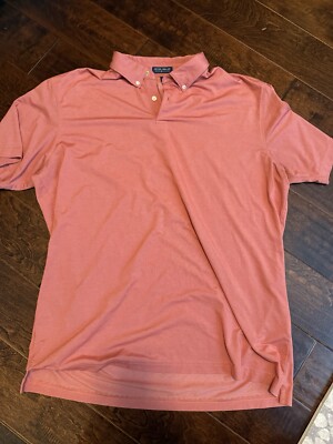 Peter Millar Polo Shirt Mens XL Salmon Crown Crafted Golf Short Sleeve