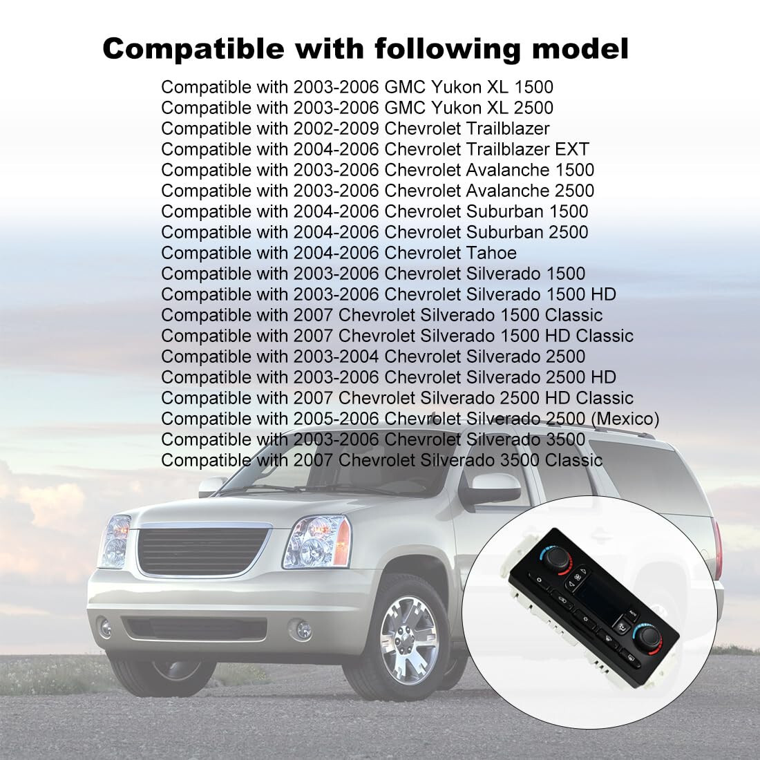 599-211xd AC Climate Control Module IMPROVED For GMC Silverado Chevy Tahoe Trail