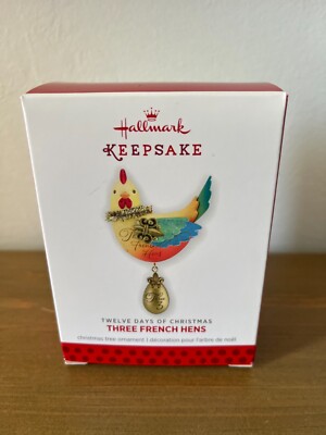 NIB 2013 Hallmark Keepsake Three French Hens Twelve Days of Christmas Ornament