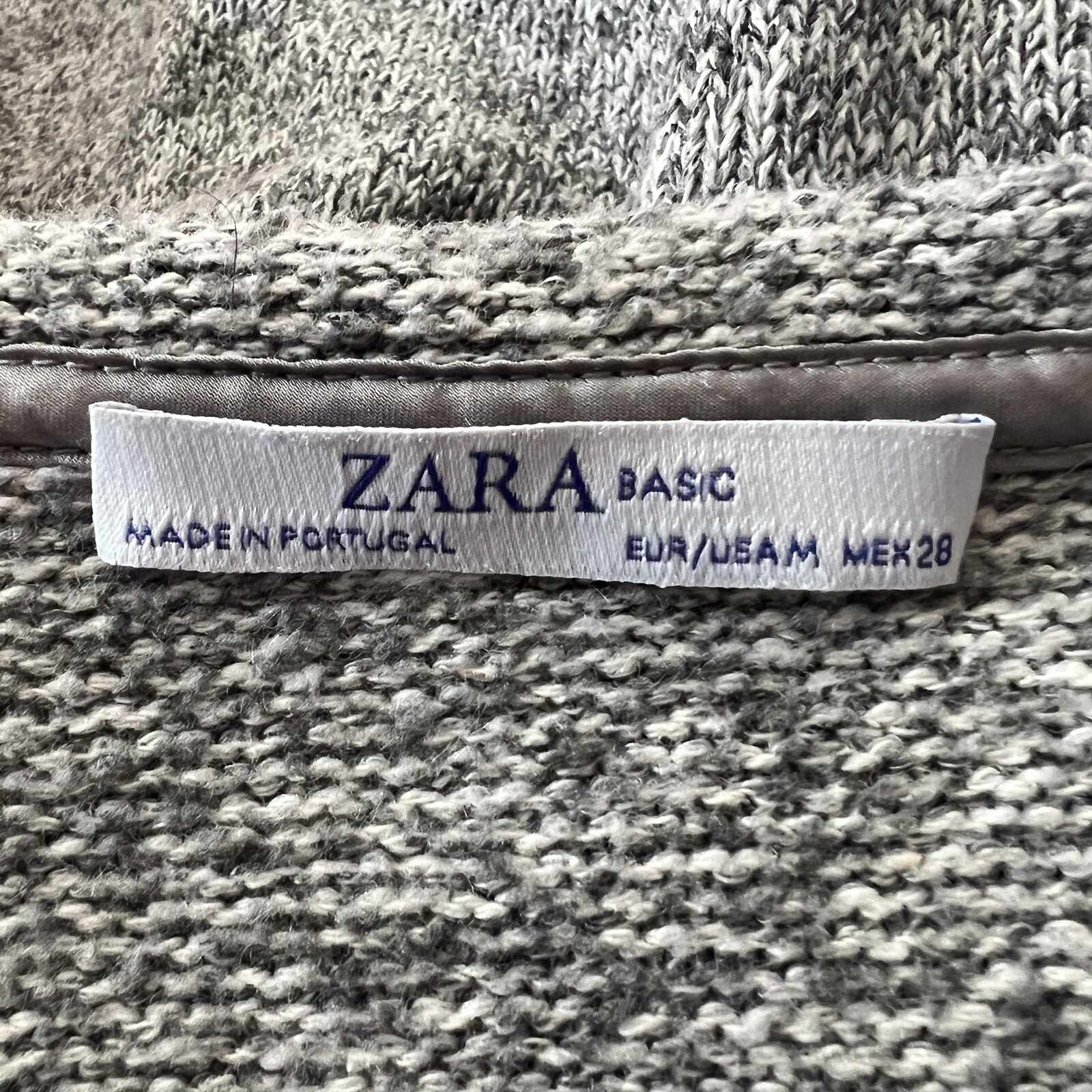 Zara Basic Sweater Womens Medium Gray Marled Crop… - image 7