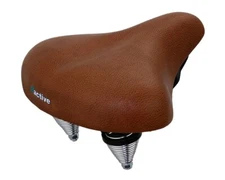ENDZONE BICYCLE Saddle ACTIVE VINYL GEL SADDLE LYCRA TOP GEL & SPRING 10" BROWN