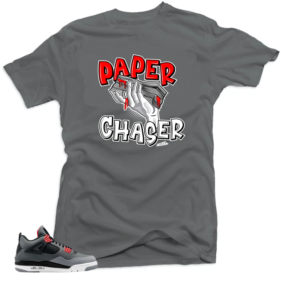 SNELOS Shirt To Match Jordan 4 Infrared Volt - Paper Chaser $ Sneaker Match Shirts