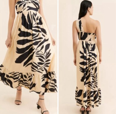 Anthropologie Let Me Be One-Shoulder Floral Maxi Dress, Small NWT