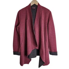 Eileen Fisher Cardigan Sweater Women's Small Wool Blend Moto Jacket Open Front