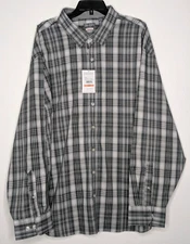 Van Heusen Mens Big & Tall 3XLB Iron Gate Button-Up Shirt Size 3XL Heather Check