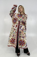 Handmade Upcycled Uzbek Suzani Embroidery Chapan Coat/Robe/Kaftan/Kimono Chopon