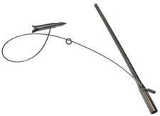 Slip Tip for Pole Spear 6mm Threading 13" with steel cable