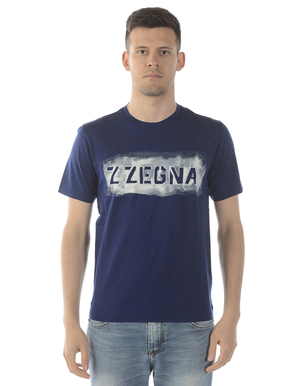 Футболка Zegna Толстовка хлопковая мужская синяя VS372 ZZ630A 6A5 Sz S MAKE OFFER
