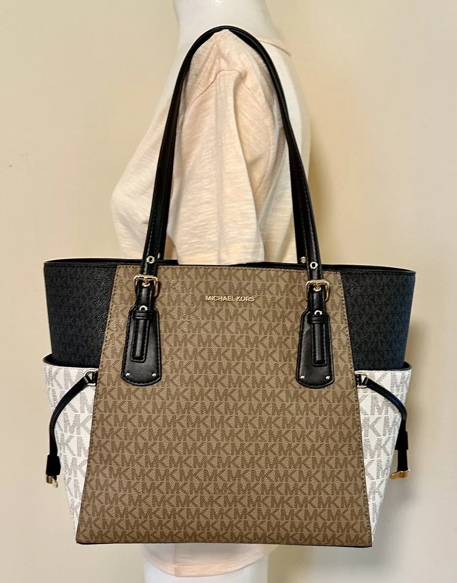 Brown and top black MK bag