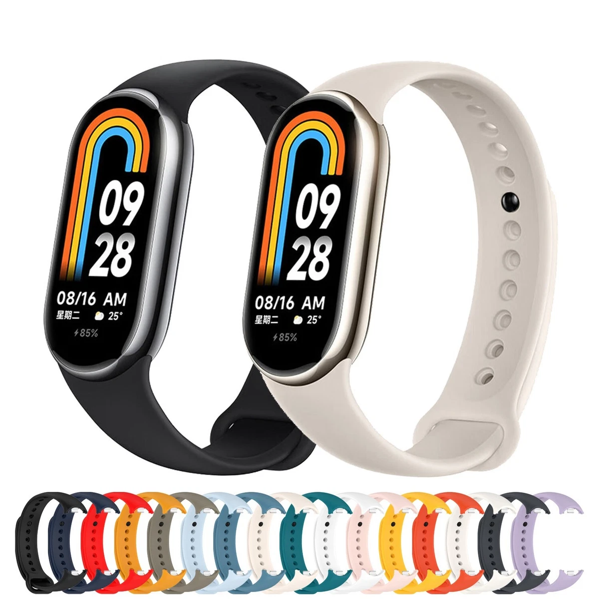 Correa De Enchufe De Metal Para Mi Band 8 Pulsera Xiaomi Mi Band 8 NFC  Correa Deportiva De Silicona Liberación Rápida Miband 8 SmartWatch Pulsera  De 0,72 €