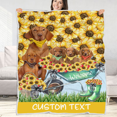 Vizsla Dog Blanket Personalized Throw Woven Fleece Sherpa Many Designs NWT