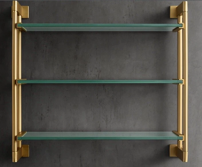 MODERN TRIPLE GLASS SHELF 22¾"W x 6½"D × 20¾"H.