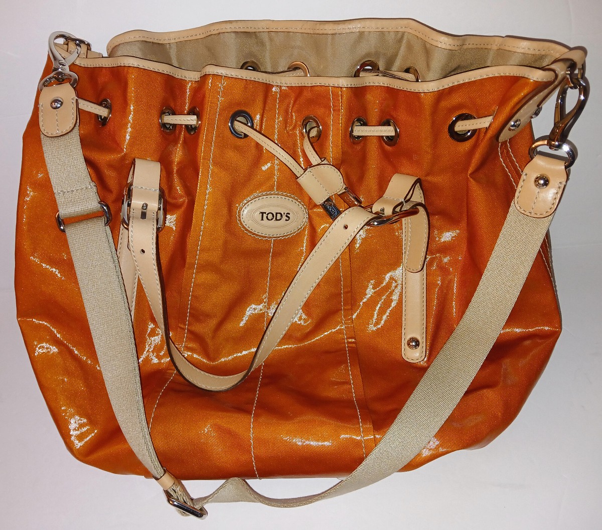 TOD'S G-Bag Sacca Shoulder Handbag Bag Tote Glossy Drawstring