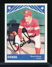 1983 TCMA Albuquerque Dukes #13 BRENT STROM signed auto autograph black sharpie