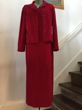 JESSICA HOWARD Women's 2 PC SUNDRESS  JACKET SUIT Sz 12P Dark RED