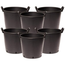 Plastic Planters, Heavy Duty Garden Plant Pots 35L with Handles, 6 x 44cm Wide