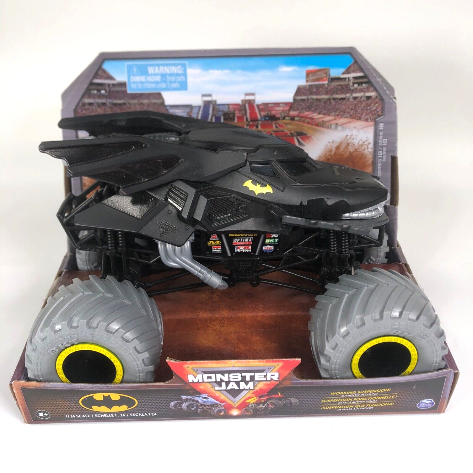 Monster Jam Monster Truck Batman 1:24 Scale Die-Cast Spin Master Grey Wheels