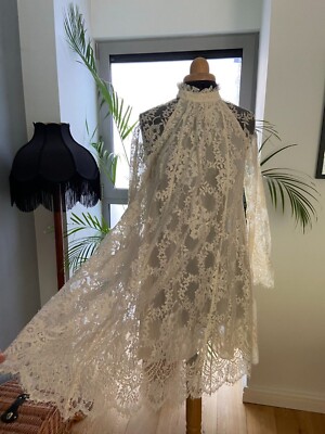 h m conscious exclusive dress lace cream Autumn Winter 2014