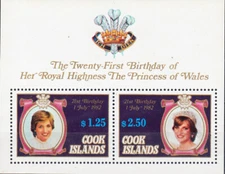 W COOK ISLANDS 0678c LADY DIANA 21ST BIRTHDAY