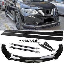 Front Bumper Lip Spoiler Side Skirts Rear Lip Glos Black For Nissan Rogue Qashqa