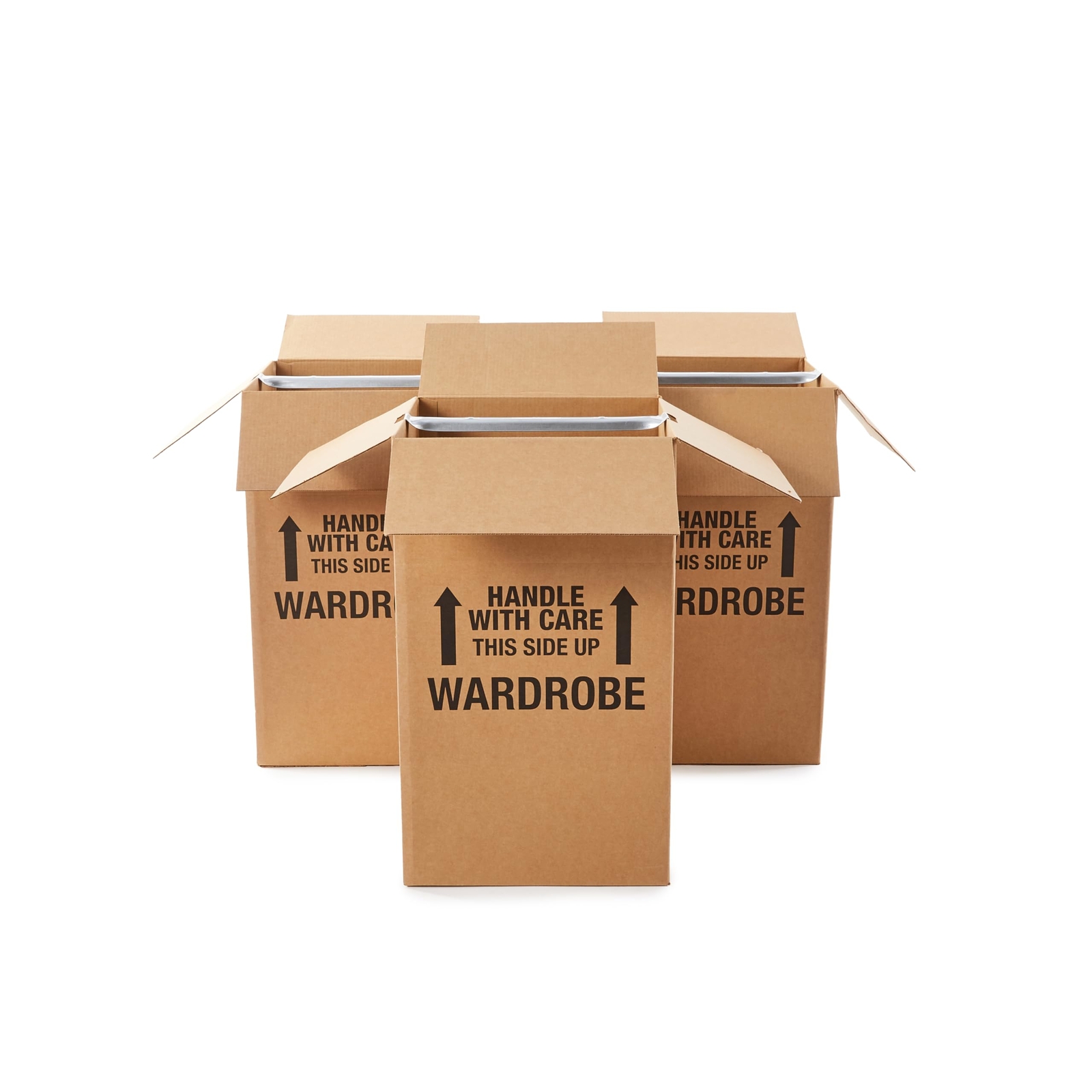 Amazon Basics Wardrobe Clothing Moving Boxes with Bar 3 Pack Brown 20" x 20" eBay