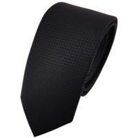 Schmale Tigertie Designer Krawatte Schwarz Uni Gepunktet - Binder Tie