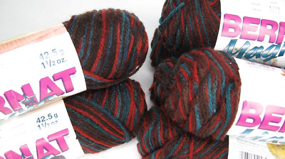 22 Bernat Magic Sport D.K. Tricot Leger Yarn Burning Embers Ombre Acrylic  READ