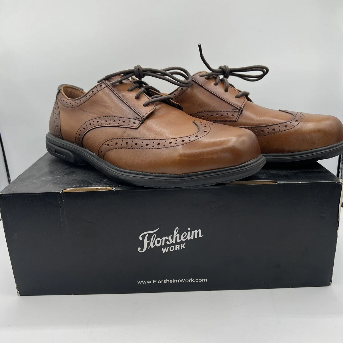 Loedin Work Steel Toe Brown Wingtip Oxford