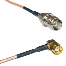 RG316 TNC FEMALE to RP-SMA MALE ANGLE RF Cable Rapid-SHIP LOT