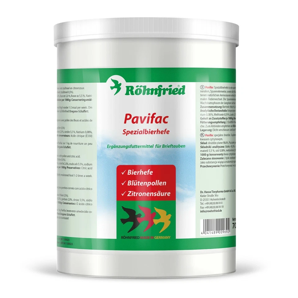 Röhnfried Pavifac Bierhefe 700g - Aminosäuren, Mineralien und Spurenelemente uvm