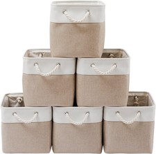 33 x 33 x 33 cm Cube Storage Boxes, 6 Pack Large Collapsible Fabric Storage Bin