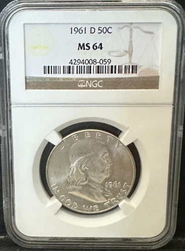 1961 D Franklin Half Dollar MS64 NGC