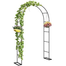 Outsunny Garden Arch, 2.4 m High x 1.5 m Wide Metal Outdoor Wedding Arch
