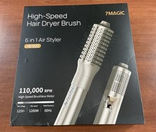 7MAGIC High-Speed Hair Dryer Brush 6 in 1 Air Styler Gold HB-800 OPEN BOX NEW